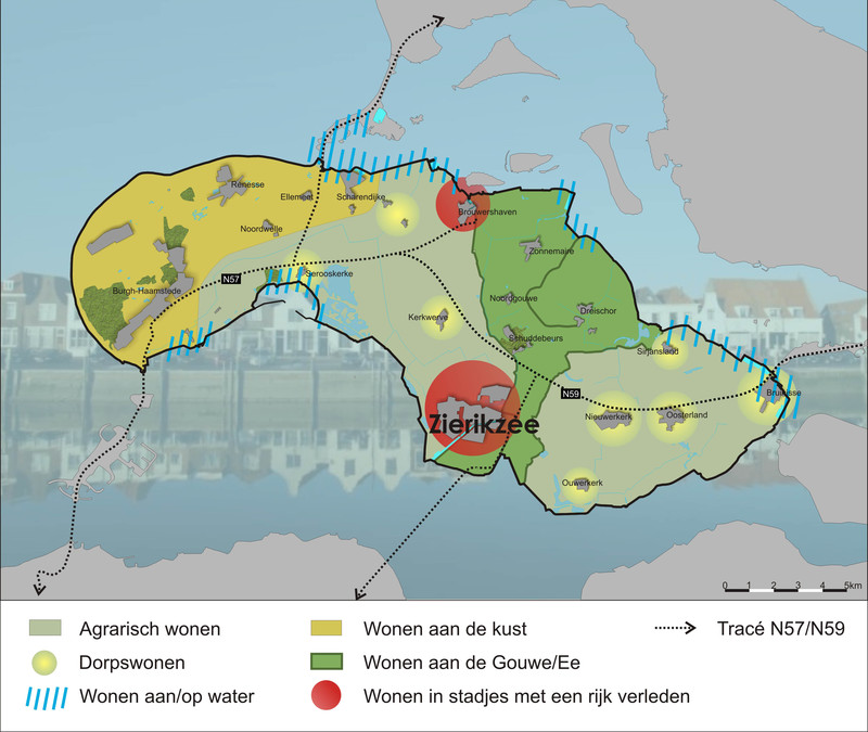 overzichtskaart gebieden woongebieden Schouwen-Duiveland 