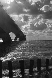 De Zeelandbrug over de Oosterschelde, 1970-1980  (foto: J.D.C. Berrevoets).