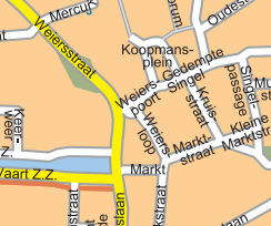 Kaart Koopmansplein waar fietsstalling staat
