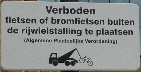 Verbodsbord voor fietsen en bromfietsen