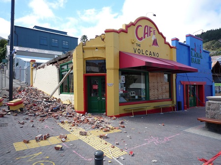 New Zealand earthquake - Lyttleton cafe