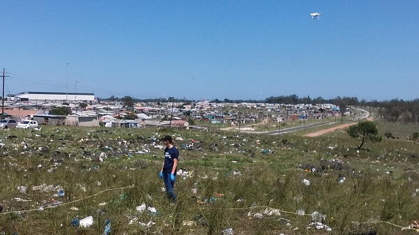 Drone litter survey at an informal township