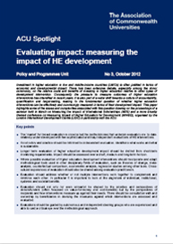 ACU Spotlight No 3 - Evaluating impact: measuring the impact of HE development