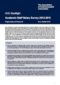 ACU Spotlight No 4 - Academic staff salary survey 2012-2013