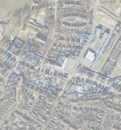 Plattegrond centrum Gaanderen met kader van het centrum